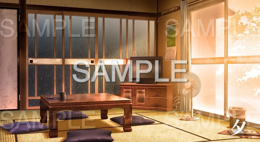 【背景素材】民家/居間(日常編part17-1803tanuki010)