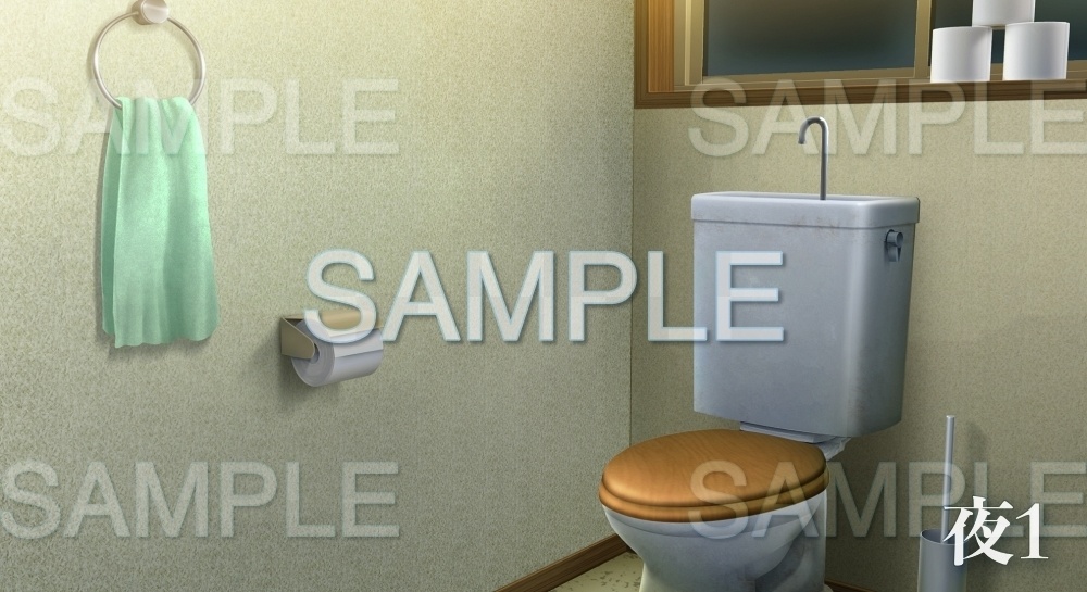 【背景素材】洋式トイレ/御手洗(日常編part17-1803tanuki008)