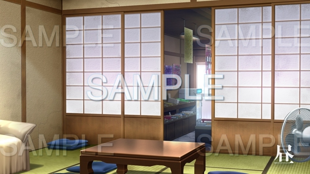 【背景素材】駄菓子屋/居間(日常編part17-1803tanuki011)