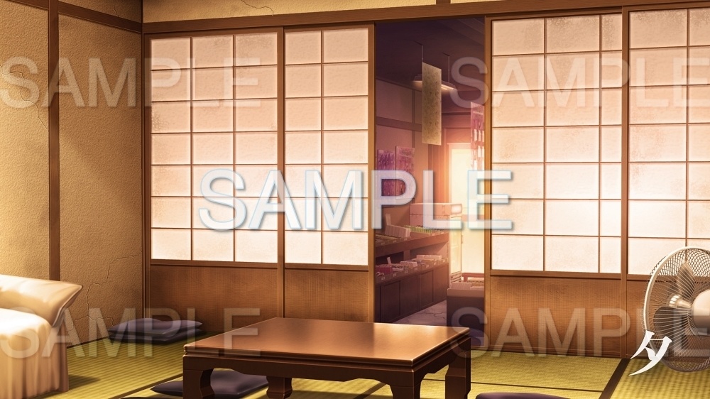 【背景素材】駄菓子屋/居間(日常編part17-1803tanuki011)