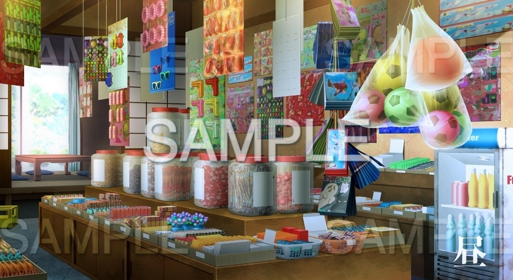 【背景素材】駄菓子屋店内(日常編part17-1803tanuki013) 