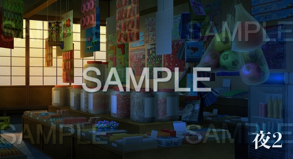 【背景素材】駄菓子屋店内 | 文字なし(日常編part17-1803tanuki013)