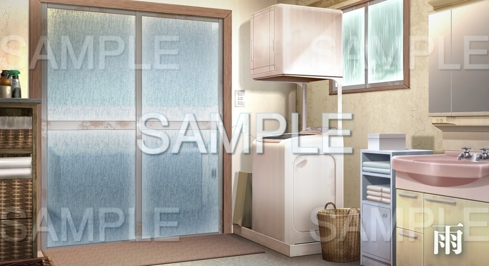 【背景素材】お手洗い/洗面所(日常編part17-1803tanuki012)