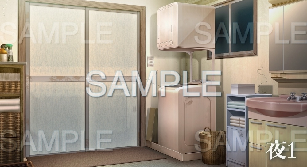 【背景素材】お手洗い/洗面所(日常編part17-1803tanuki012)