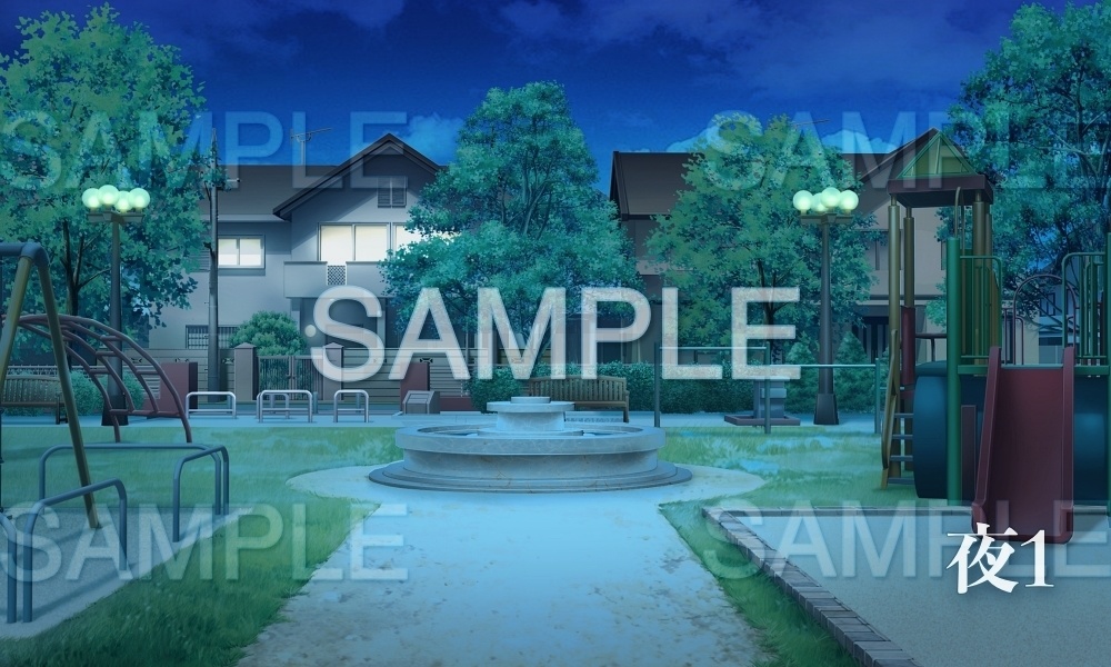 【背景素材】住宅街/公園(日常編part15-Iris002)