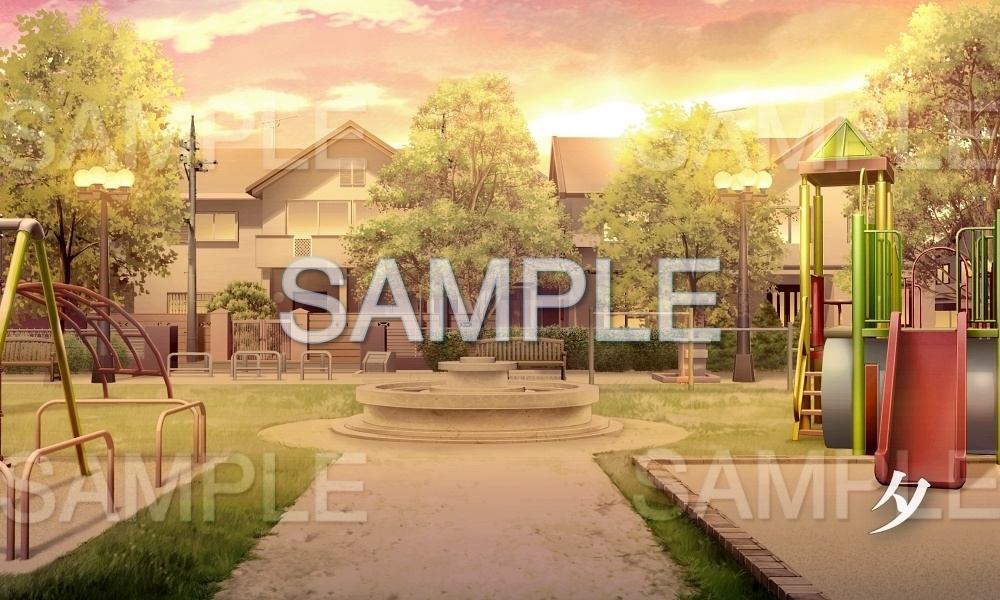 【背景素材】住宅街/公園(日常編part15-Iris002)