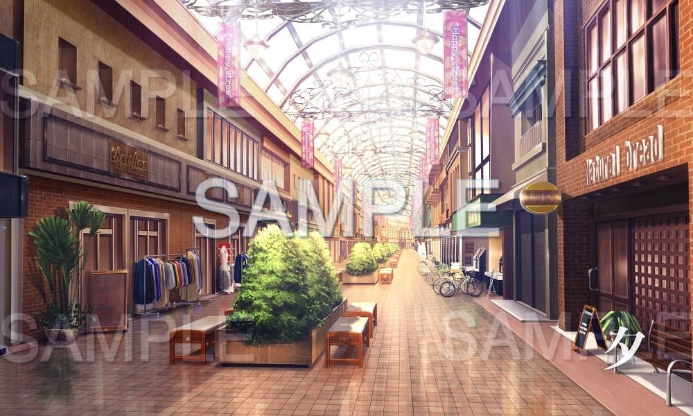 【背景素材】商店街(日常編part15-Iris006)