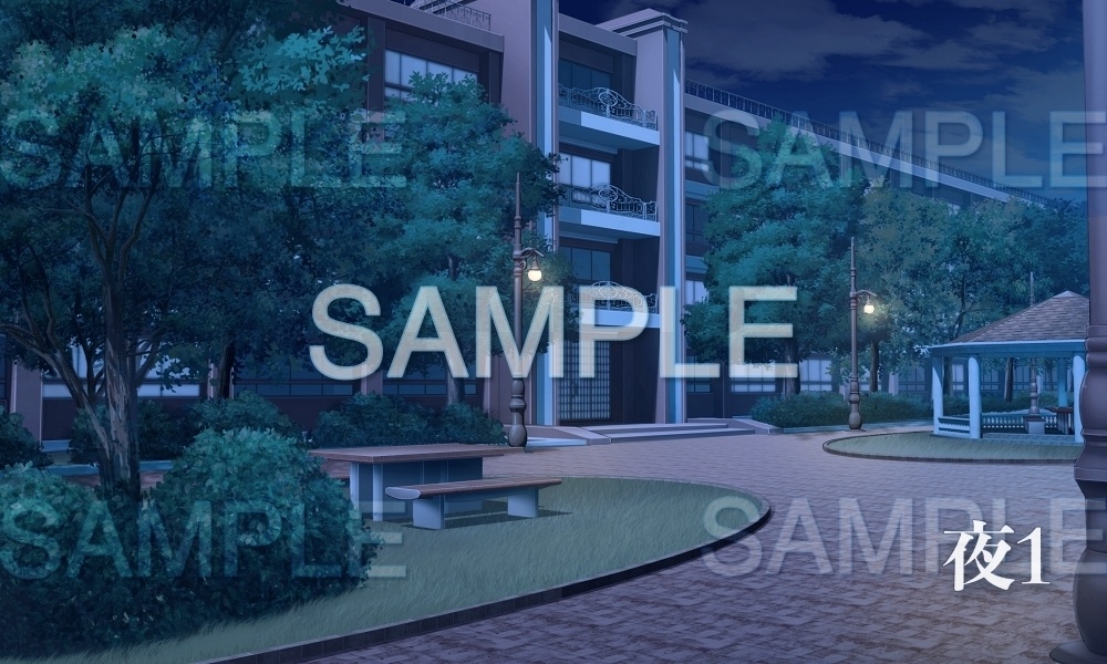 【背景素材】校舎(レトロ学園・寮編part01-Iris016)