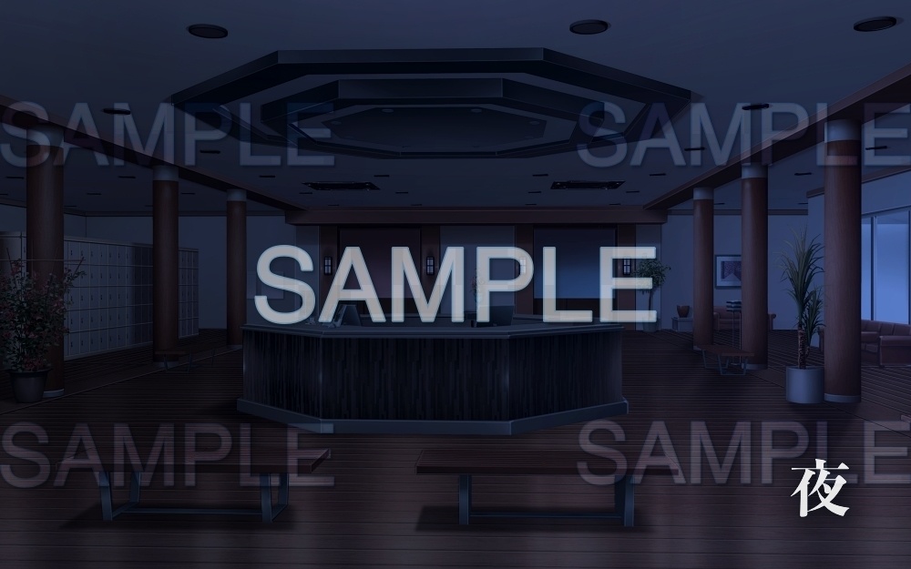 【背景素材】銭湯入り口 | 文字なし(温泉街編part01-Iris008)