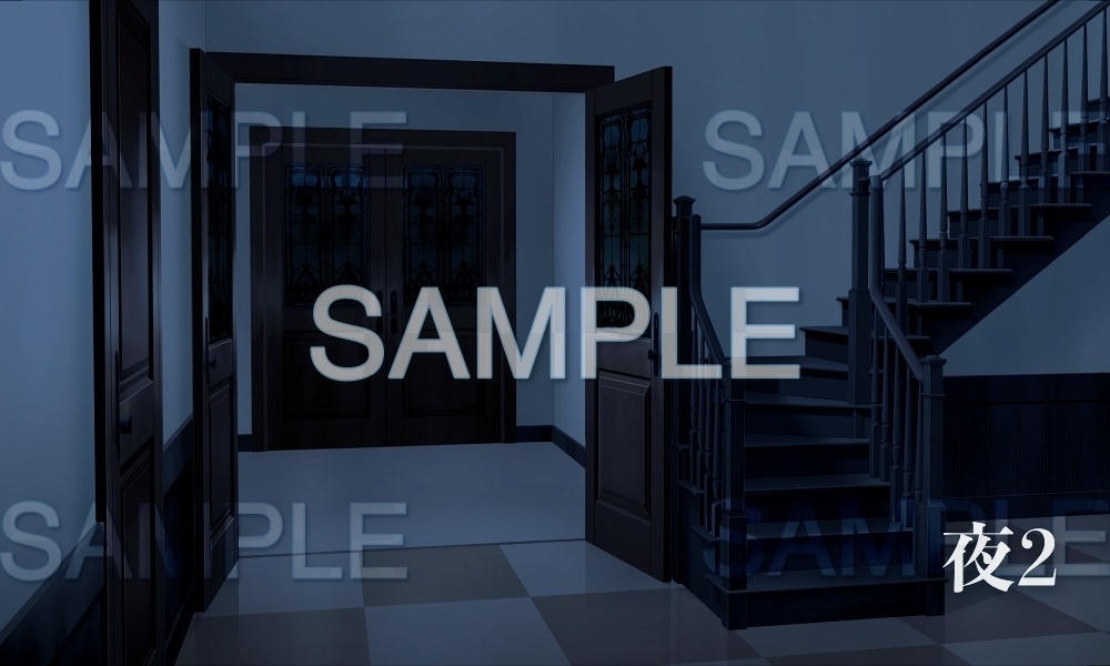 【背景素材】エントランス/階段(レトロ学園・寮編part01-Iris022)