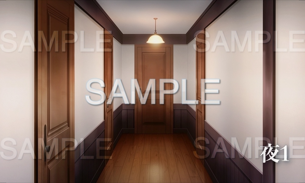 【背景素材】廊下/通路(レトロ学園・寮編part01-Iris024)