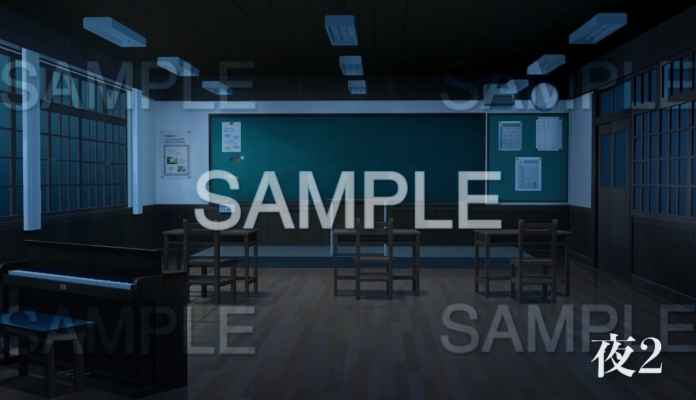 【背景素材】教室 | 文字なし(レトロ学園・寮編part01-Iris017)