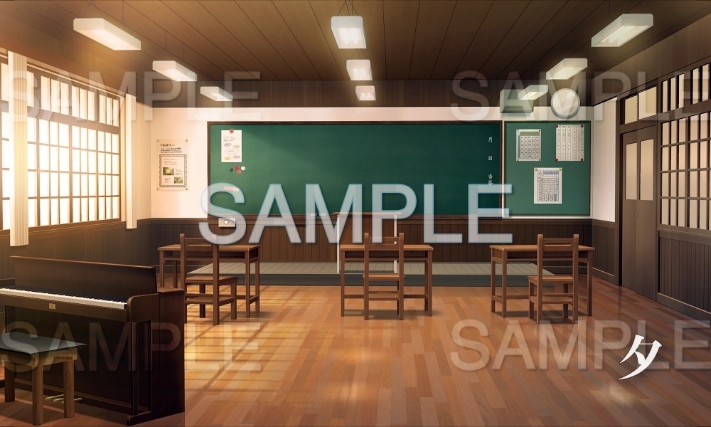 【背景素材】教室(レトロ学園・寮編part01-Iris017)