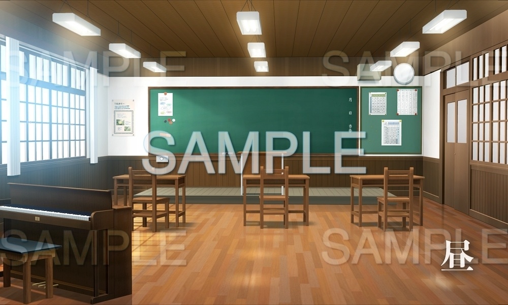 【背景素材】教室(レトロ学園・寮編part01-Iris017)