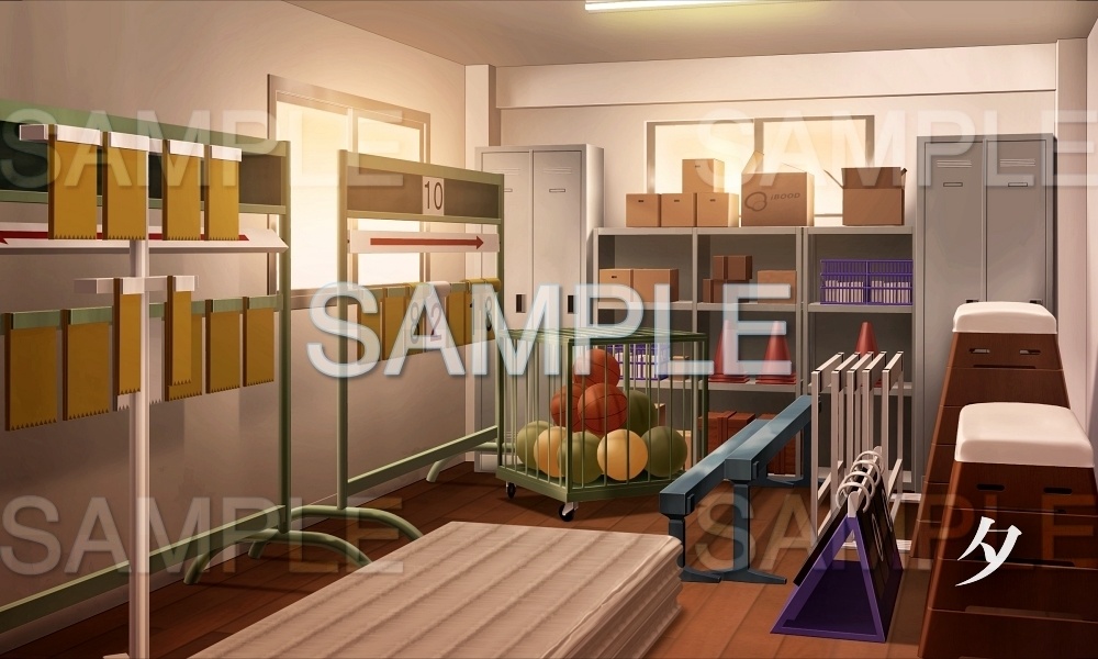 【背景素材】体育館倉庫(レトロ学園・寮編part01-Iris019)