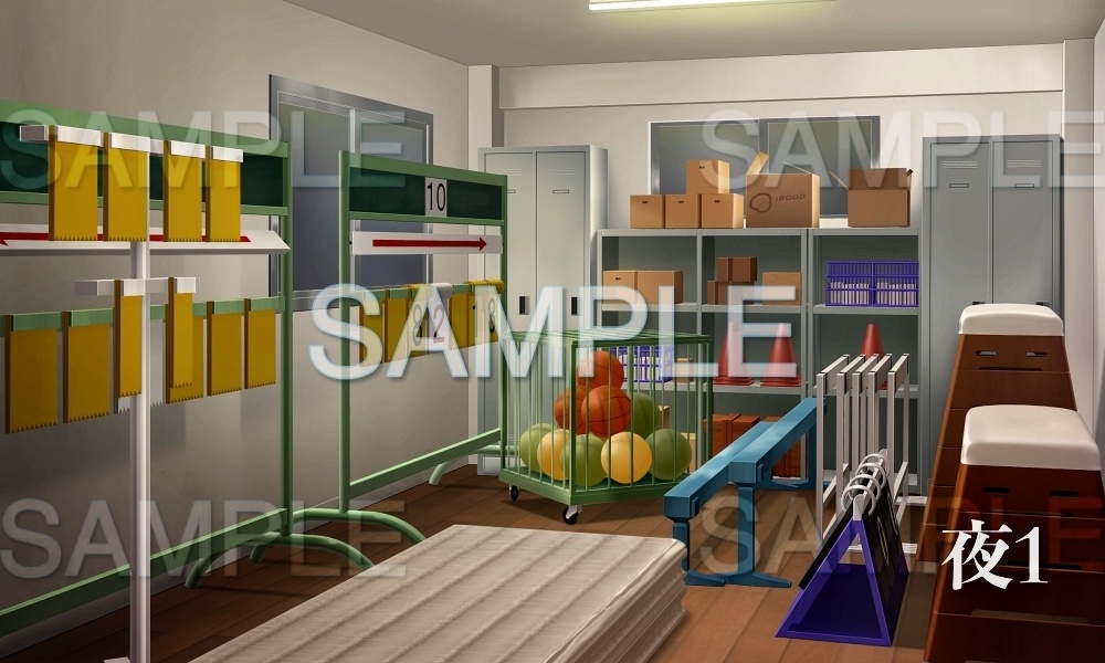 【背景素材】体育館倉庫(レトロ学園・寮編part01-Iris019)