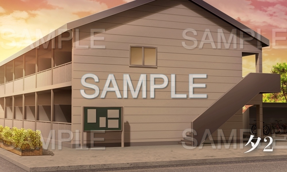 【背景素材】アパート(日常編part15-Iris029)