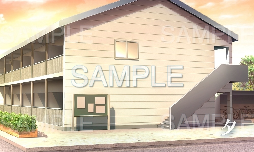 【背景素材】アパート(日常編part15-Iris029)