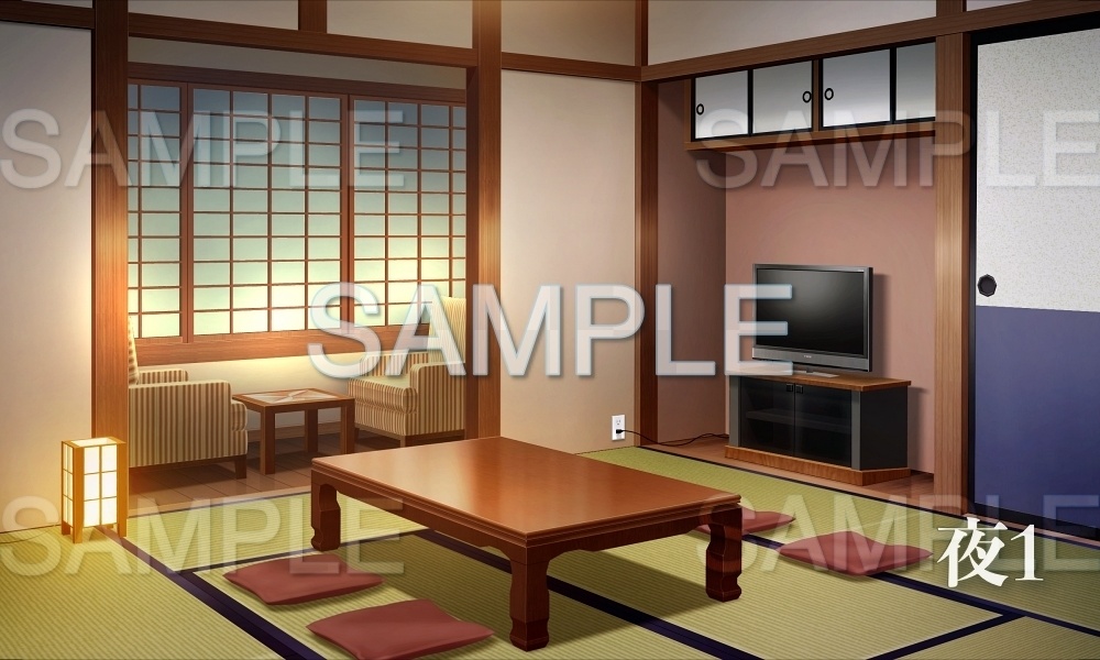 【背景素材】和室 旅館/宿(温泉街編part01-Iris033)