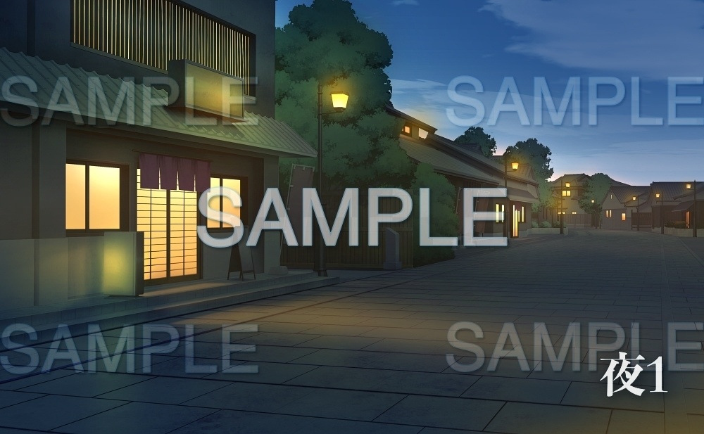 【背景素材】温泉街 甘味処 | 文字なし(温泉街編part01-Iris037)