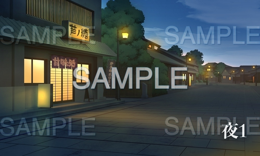 【背景素材】温泉街 甘味処(温泉街編part01-Iris037)