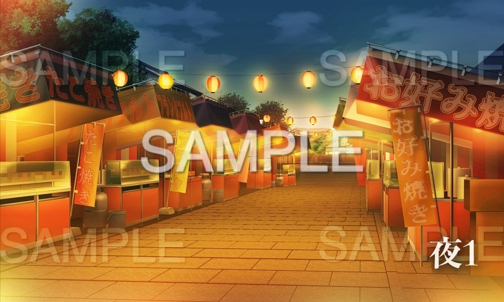 【背景素材】お祭り会場(日常編part15-Iris040)