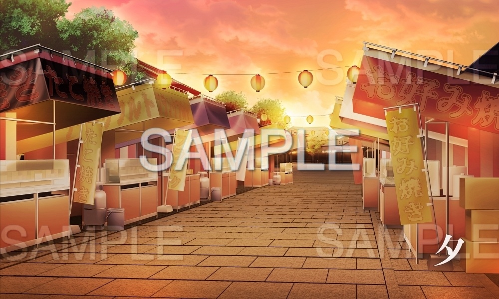 【背景素材】お祭り会場(日常編part15-Iris040)