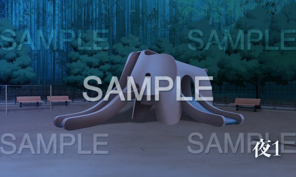 【背景素材】象の滑り台 公園(日常編part15-Iris041)