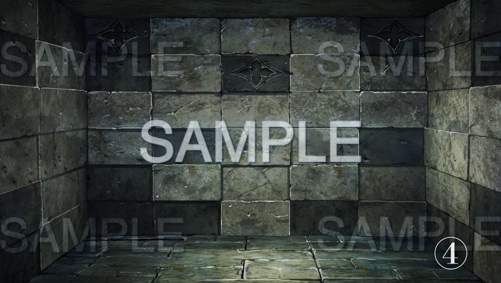 【背景素材】迷宮 ダンジョン 行き止まりの壁(自然&ダンジョン編part04-035_inremains+036_remainsroom_m)