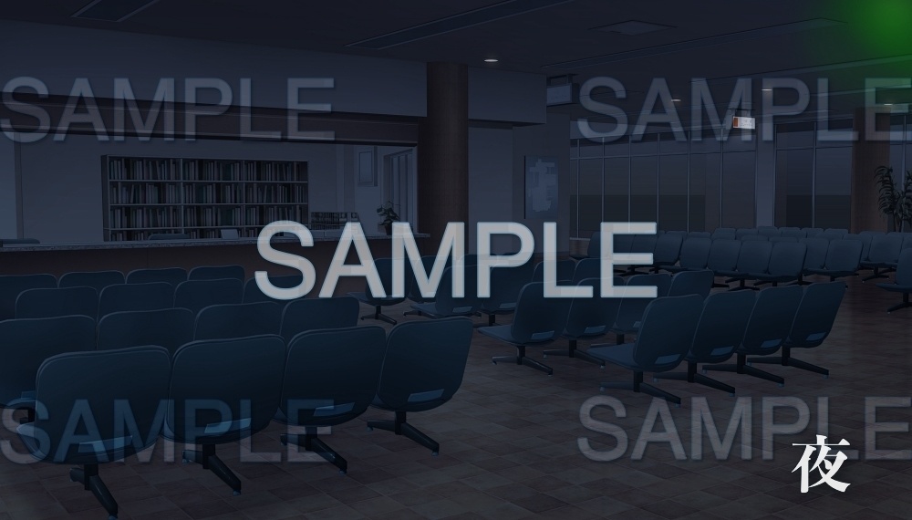 【背景素材】受付 待合室 | 文字なし(病院編part1-minihos_001)