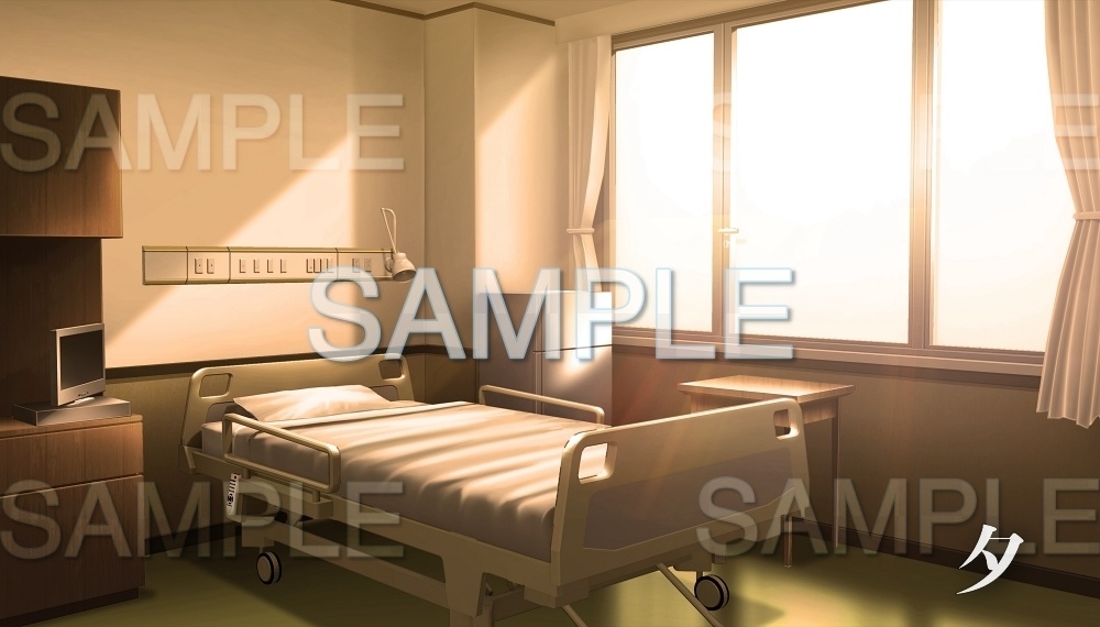 【背景素材】病室 個室(病院編part1-nexhos001)
