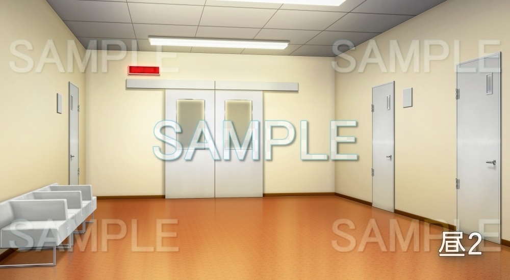 【背景素材】手術中 | 文字なし(病院編part1-minihos_007_tan_ishi_)