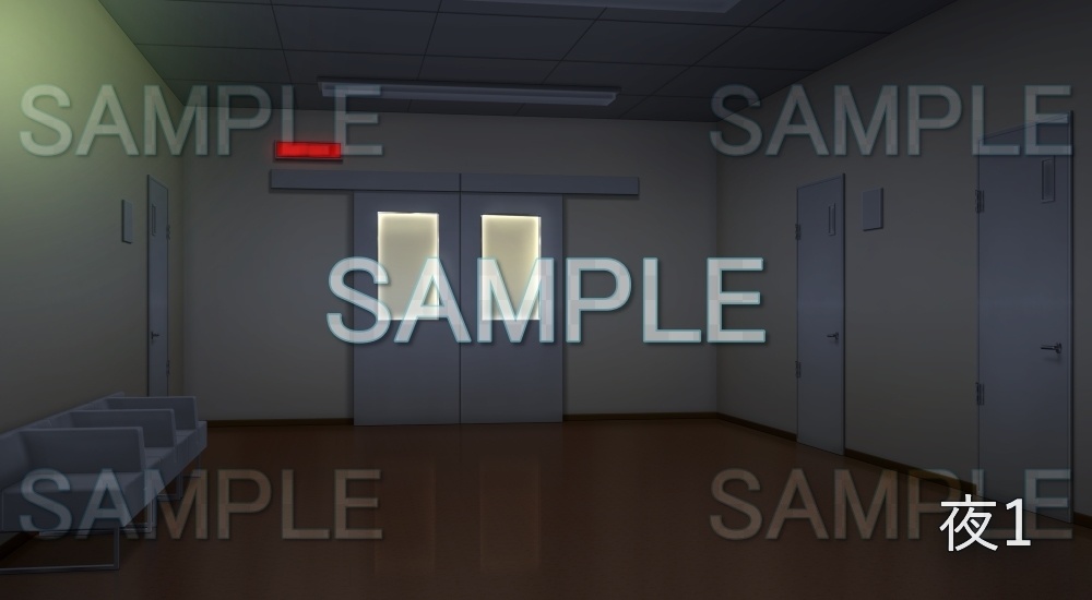 【背景素材】手術中 | 文字なし(病院編part1-minihos_007_tan_ishi_)