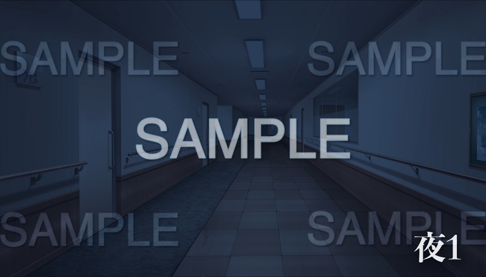 【背景素材】病棟 廊下(病院ホラー編part1-AChos002_b)