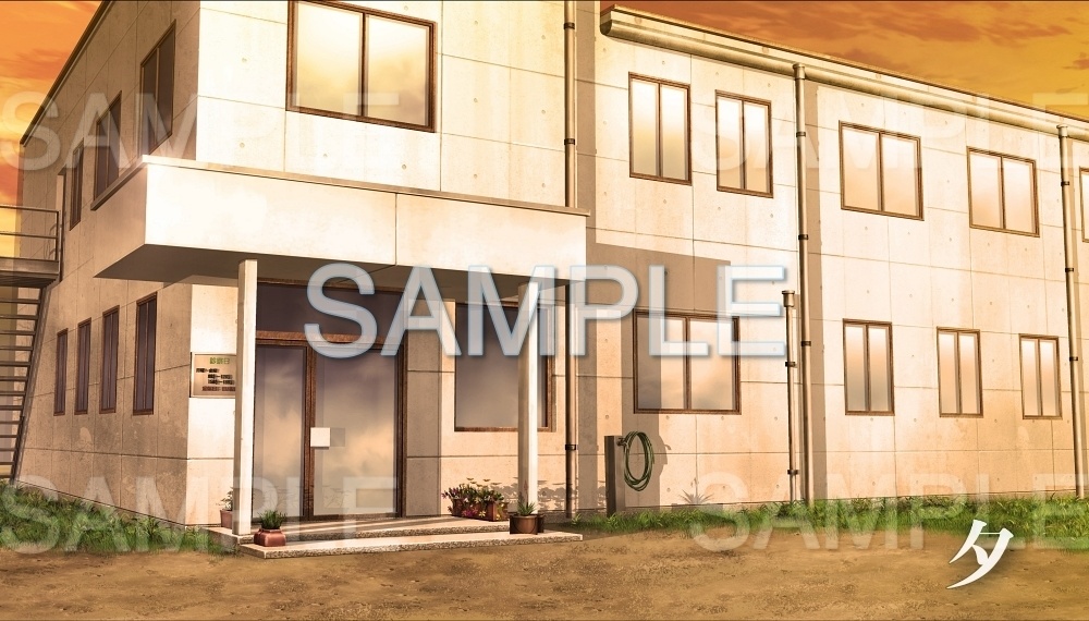 【背景素材】病棟 外観(病院ホラー編part1-minihos004_b) +文字なし版