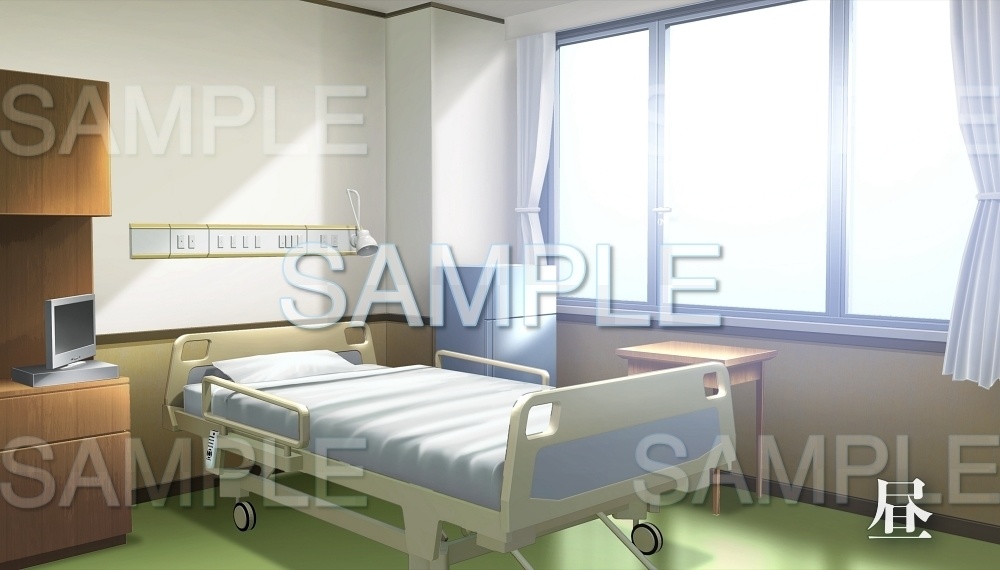 【背景素材】病室/個室(病院ホラー編part1-nexhos001_b)