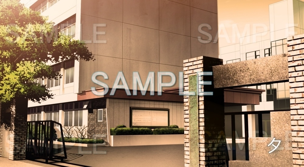 【背景素材】校舎 校門(学園編part7-13school001)