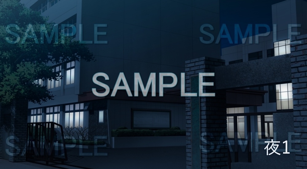 【背景素材】校舎 校門(学園編part7-13school001)