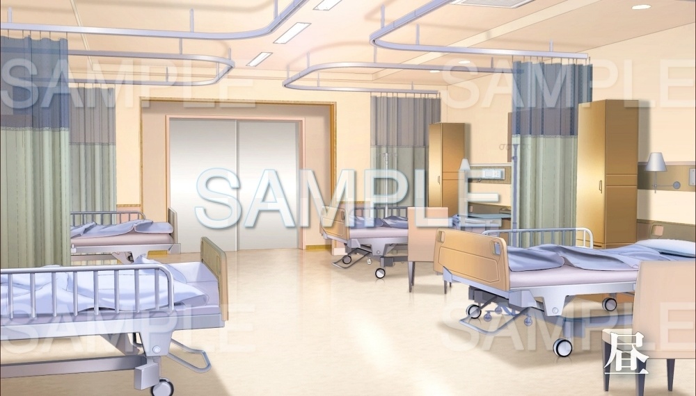 【背景素材】病室(病院ホラー編part1-snowmori023_b)