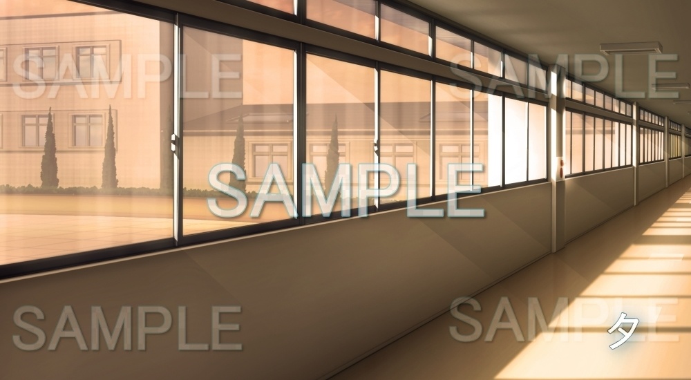 【背景素材】廊下(学園編part7-13school006)