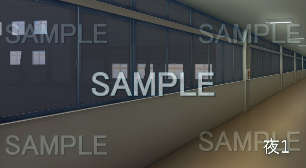 【背景素材】廊下(学園編part7-13school006)