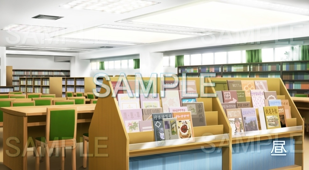 【背景素材】図書室(学園編part7-13school004)