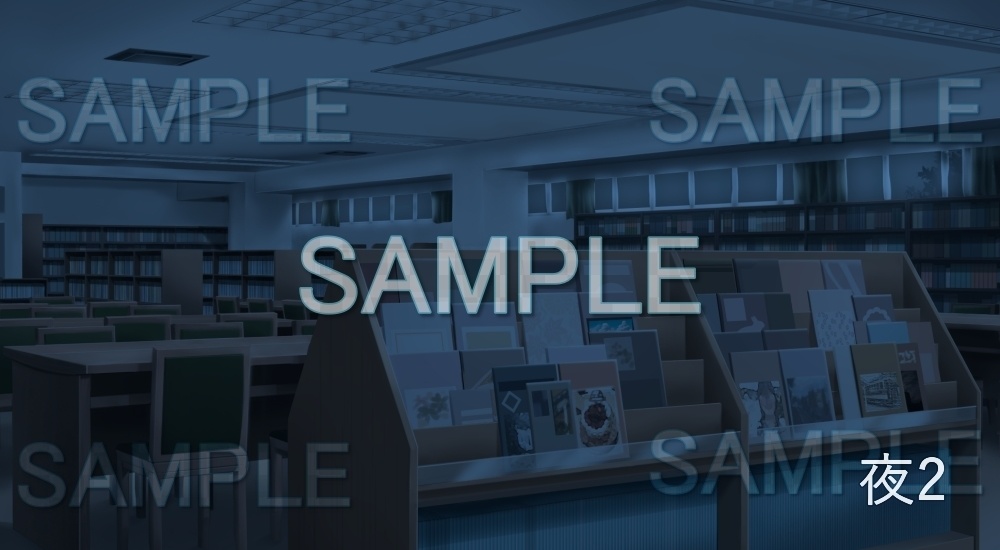 【背景素材】図書室 | 文字なし(学園編part7-13school004)