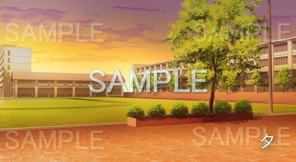 【背景素材】校庭 グラウンド(学園編part7-rtground01y)
