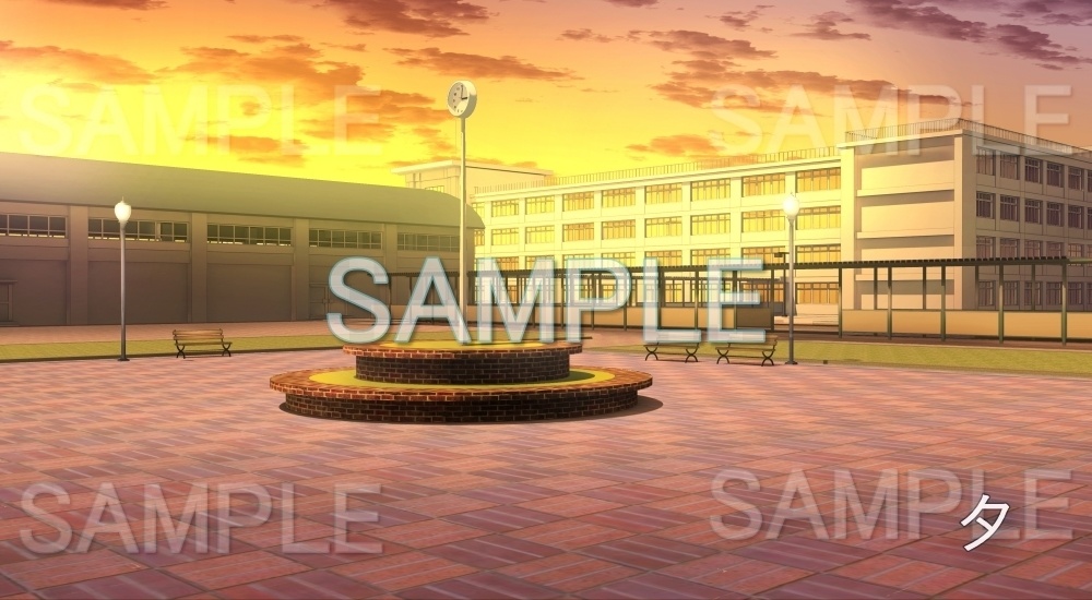 【背景素材】校庭 広場(学園編part7-rtschoolgarden01)