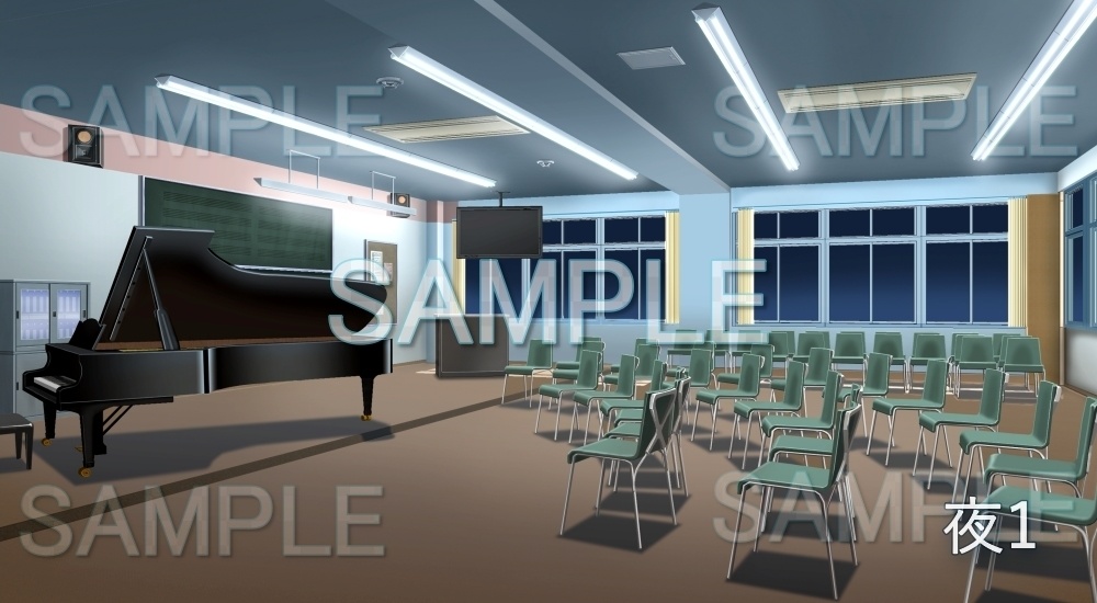 【背景素材】音楽室(学園編part7-schoolin01)