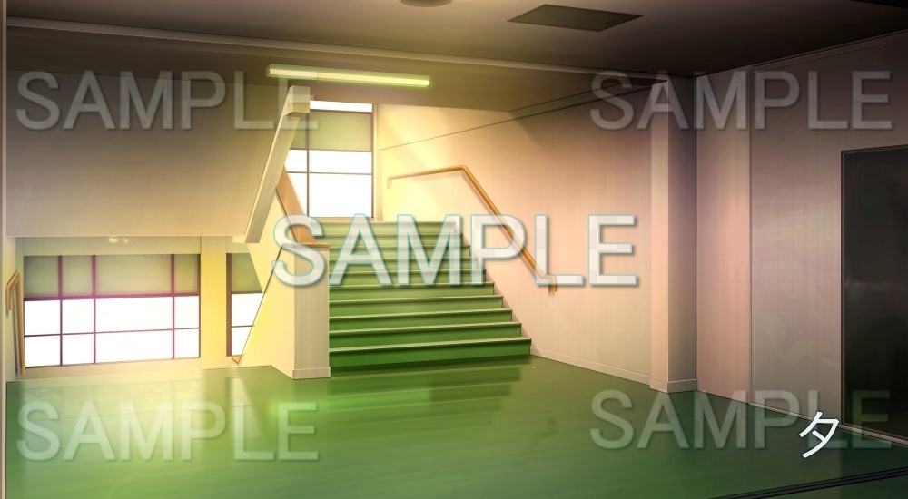 【背景素材】階段(学園編part7-schoolin02)