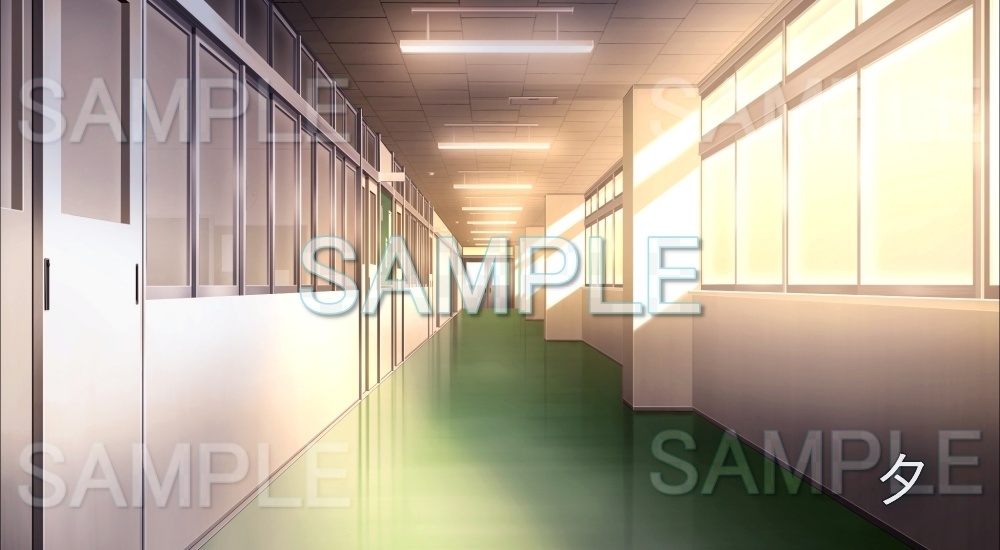 【背景素材】廊下(学園編part7-schoolin03nkai)