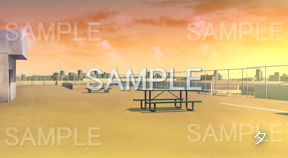 【背景素材】屋上(学園編part7-schoolout02)