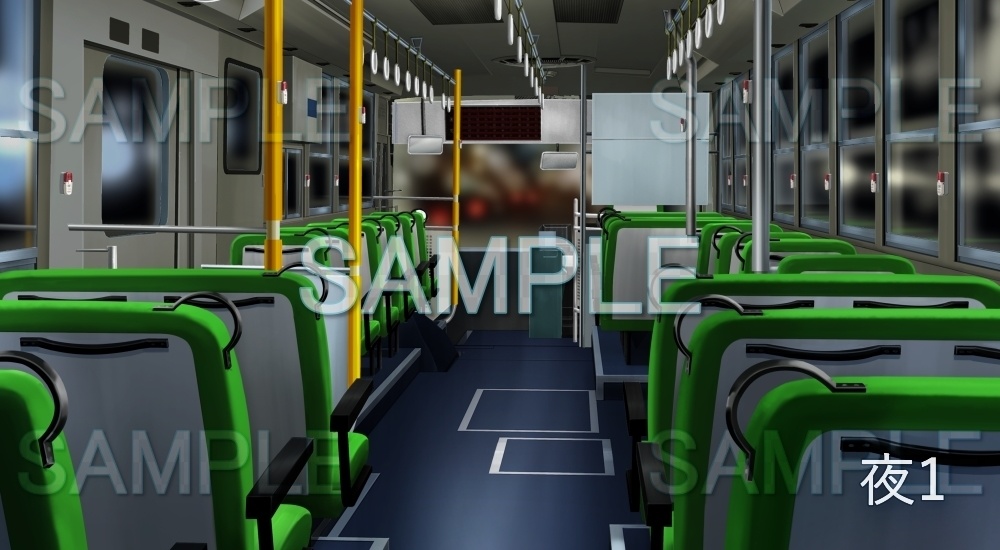 【背景素材】バス 車内 | 文字なし(レジャー・施設編part5-norimono_001)